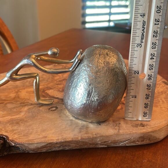 Sisyphus Sculpture, Man Pushing Boulder Bookend - Picture 5 of 8